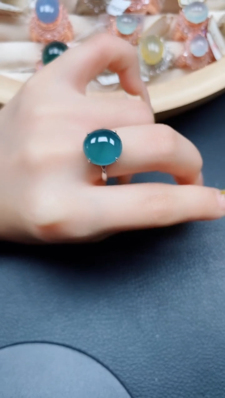 【闪购商品】翡翠戒指银S925镶嵌翡翠