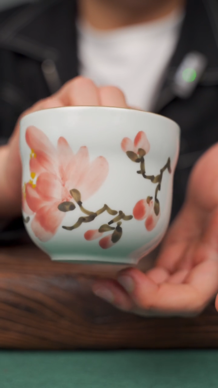【闪购商品】瓷片91寻一缕瓷香杯釉下手工手绘瓷器