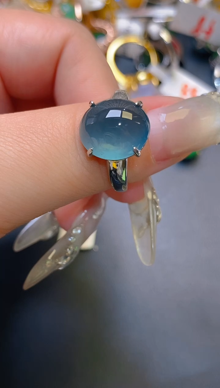 【闪购商品】翡翠耳饰银S925镶嵌天然A货翡翠1