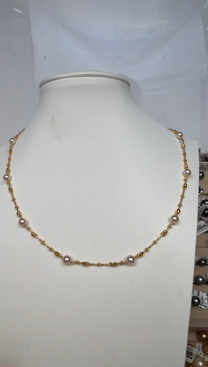颈饰银S925镶嵌海水珍珠项链