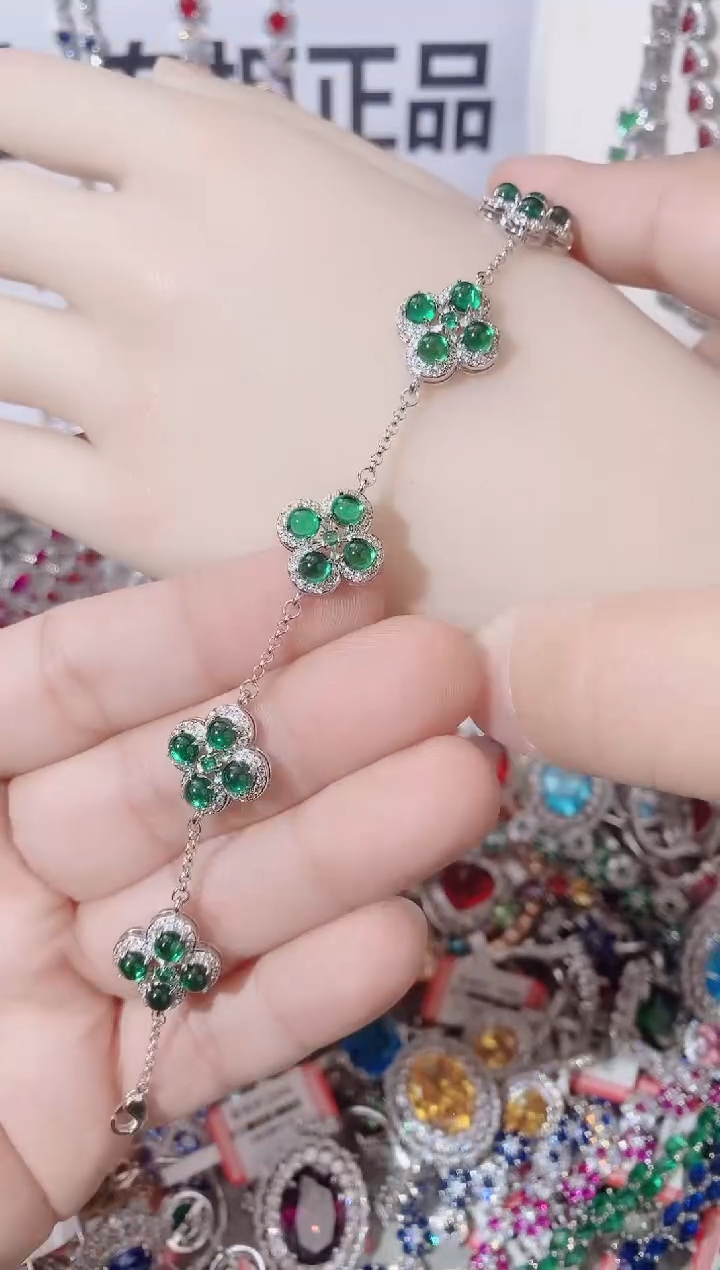 未镶嵌手链祖母绿 