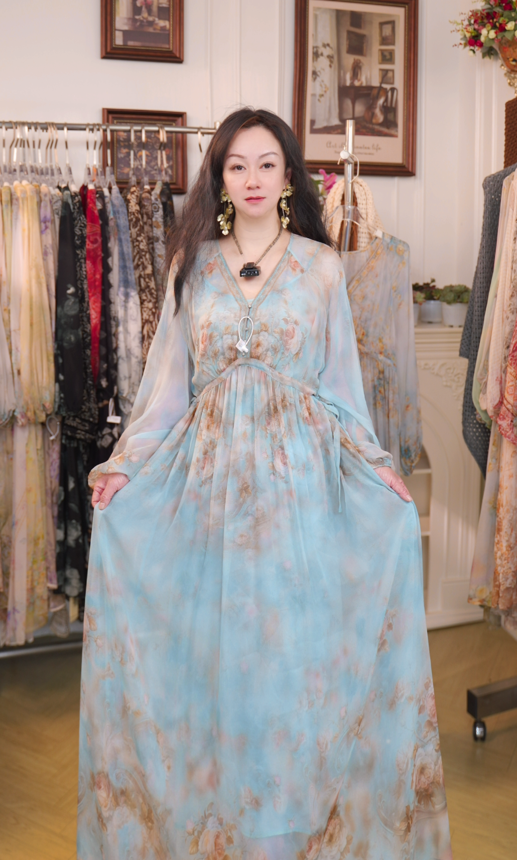 （裙长130）桑蚕丝连衣裙8E-125-26