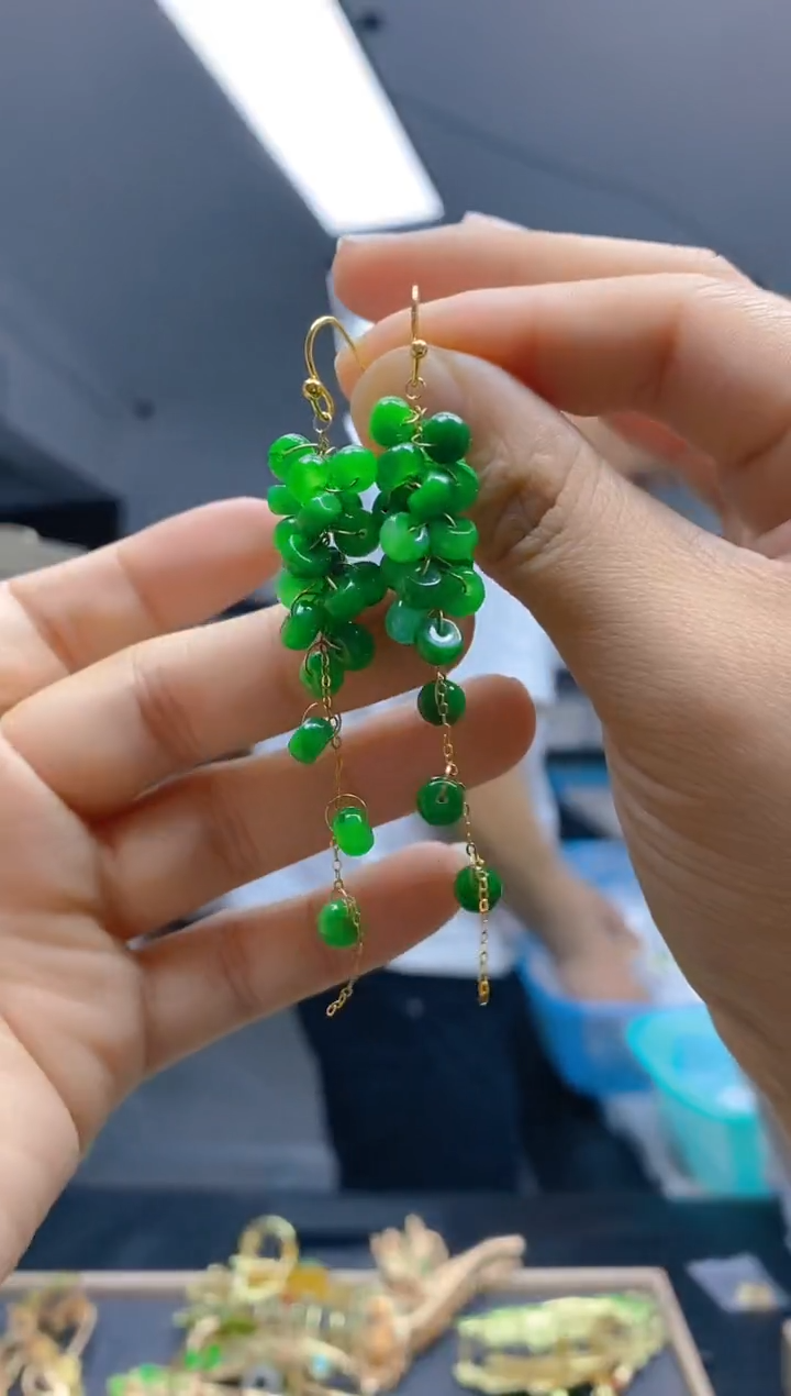 【闪购商品】翡翠耳饰合金395翡翠耳钩