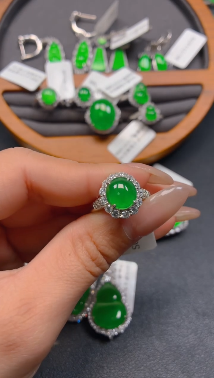 吊坠(不含链)银S925镶嵌翡翠1