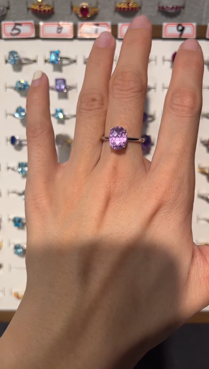 【闪购商品】紫晶戒指银S925镶嵌4564