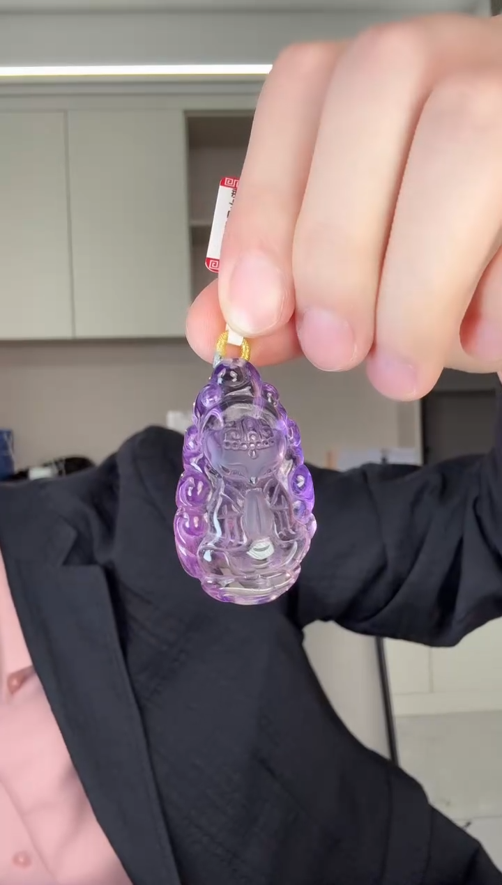 吊坠(赠链)未镶嵌水晶s6 紫水晶凤九吊坠