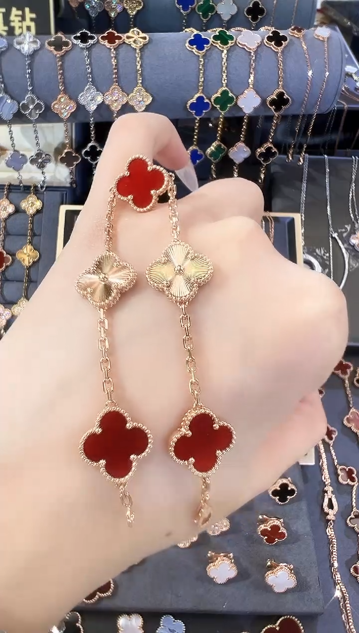 【闪购商品】玛瑙/玉髓手链18K金镶嵌手链