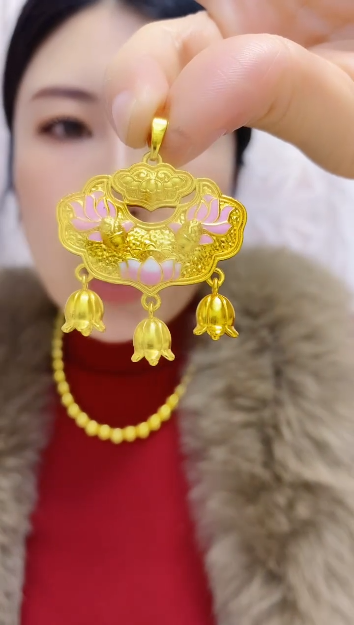 合金无015铃兰花双鱼锁