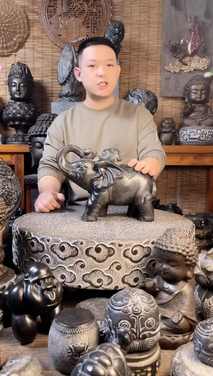 【闪购商品】33大象天然青石雕刻