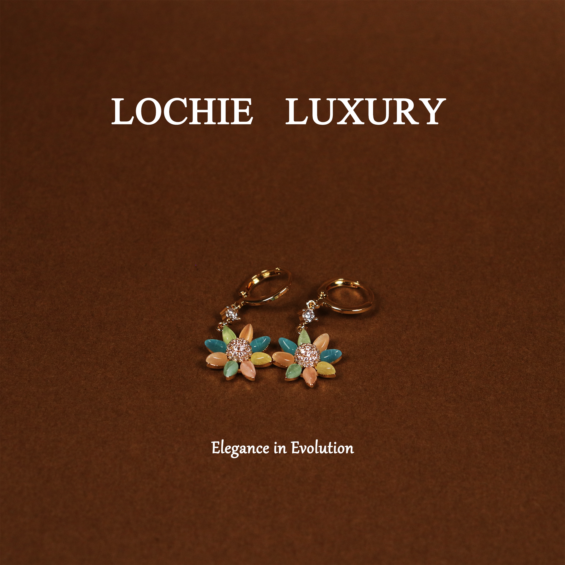Lochie Luxury 黄铜锆石耳饰 【二乔玉兰】L549轻奢气质花朵耳扣