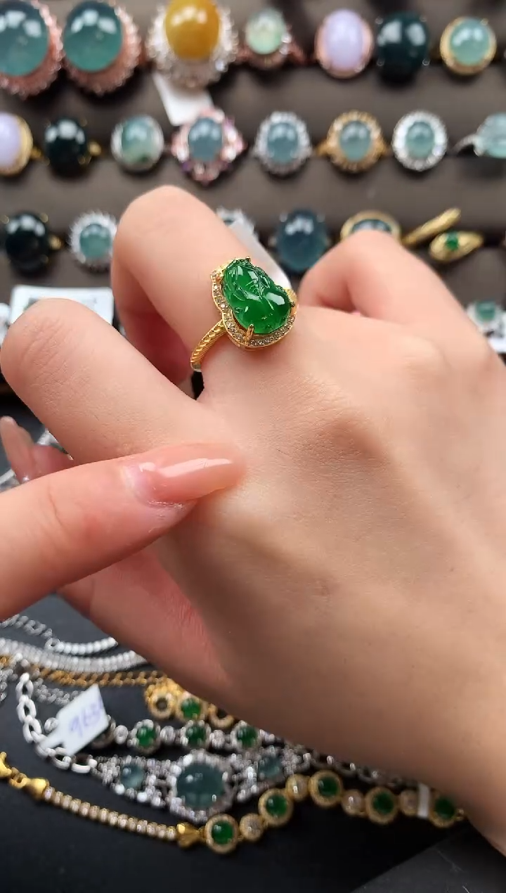 【闪购商品】翡翠戒指银S925镶嵌521124124