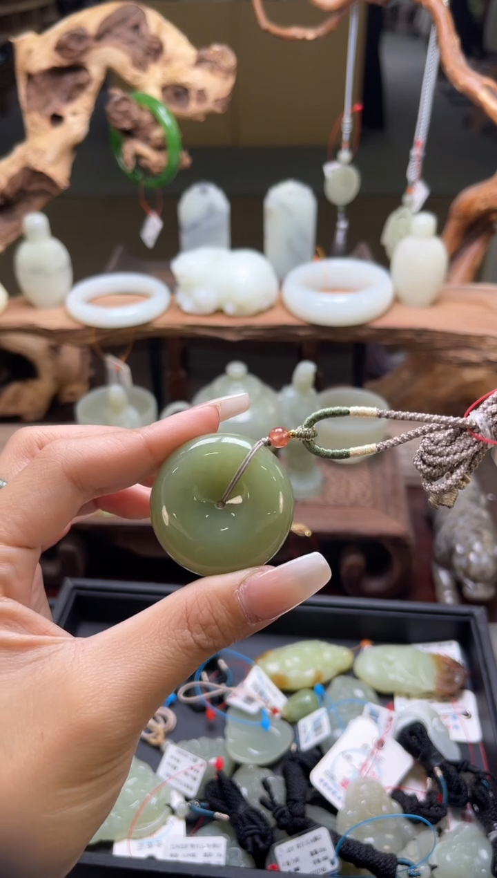 【闪购商品】和田玉吊坠未镶嵌若羌青黄口平安扣9006411