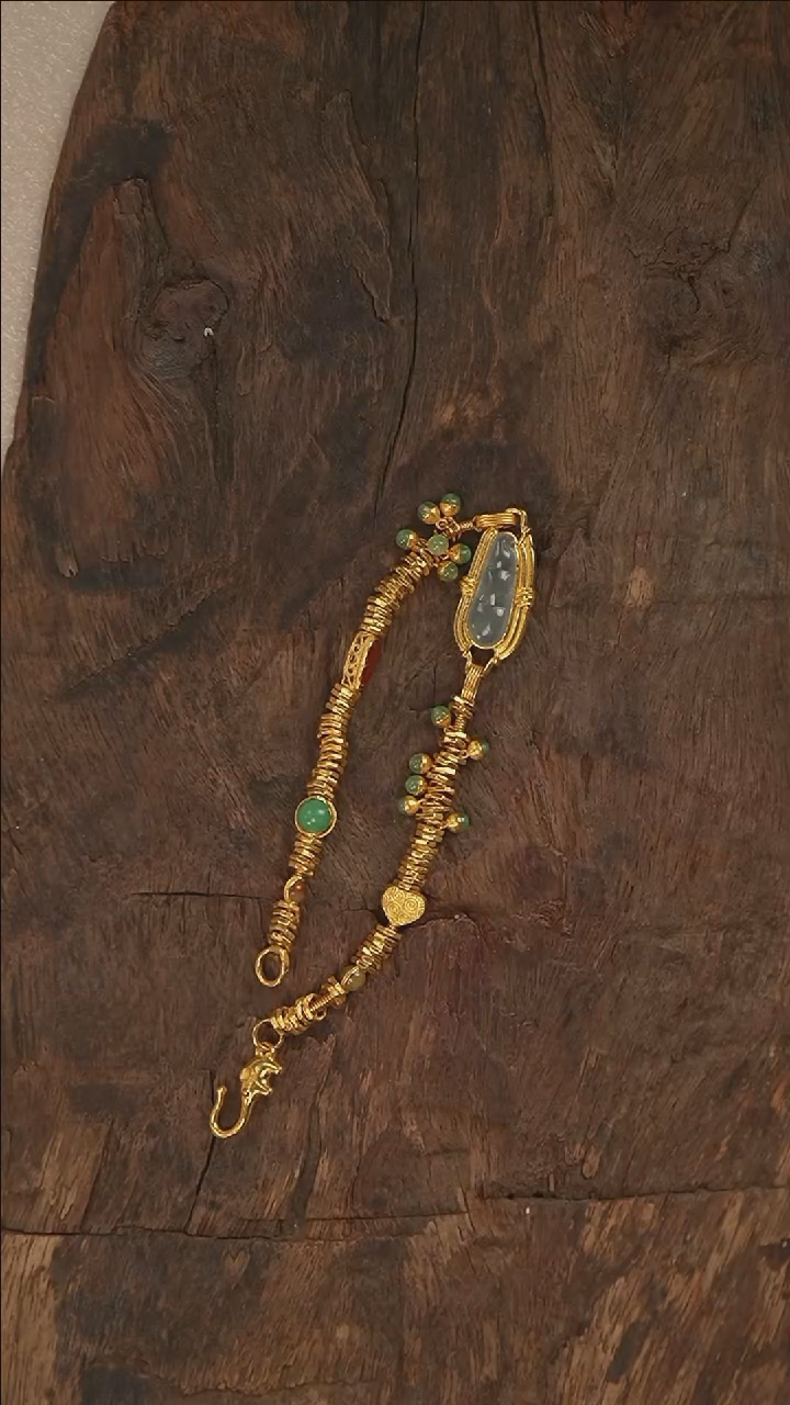 足金镶嵌手链翡翠S3452-定制