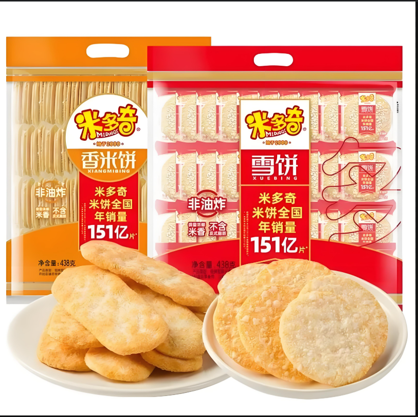 新疆包邮米多奇89克雪饼438克香米饼 