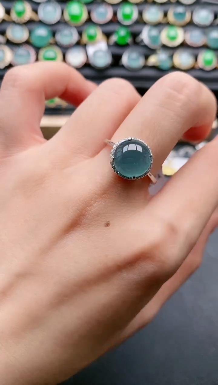 【闪购商品】翡翠戒指银S925镶嵌1111111