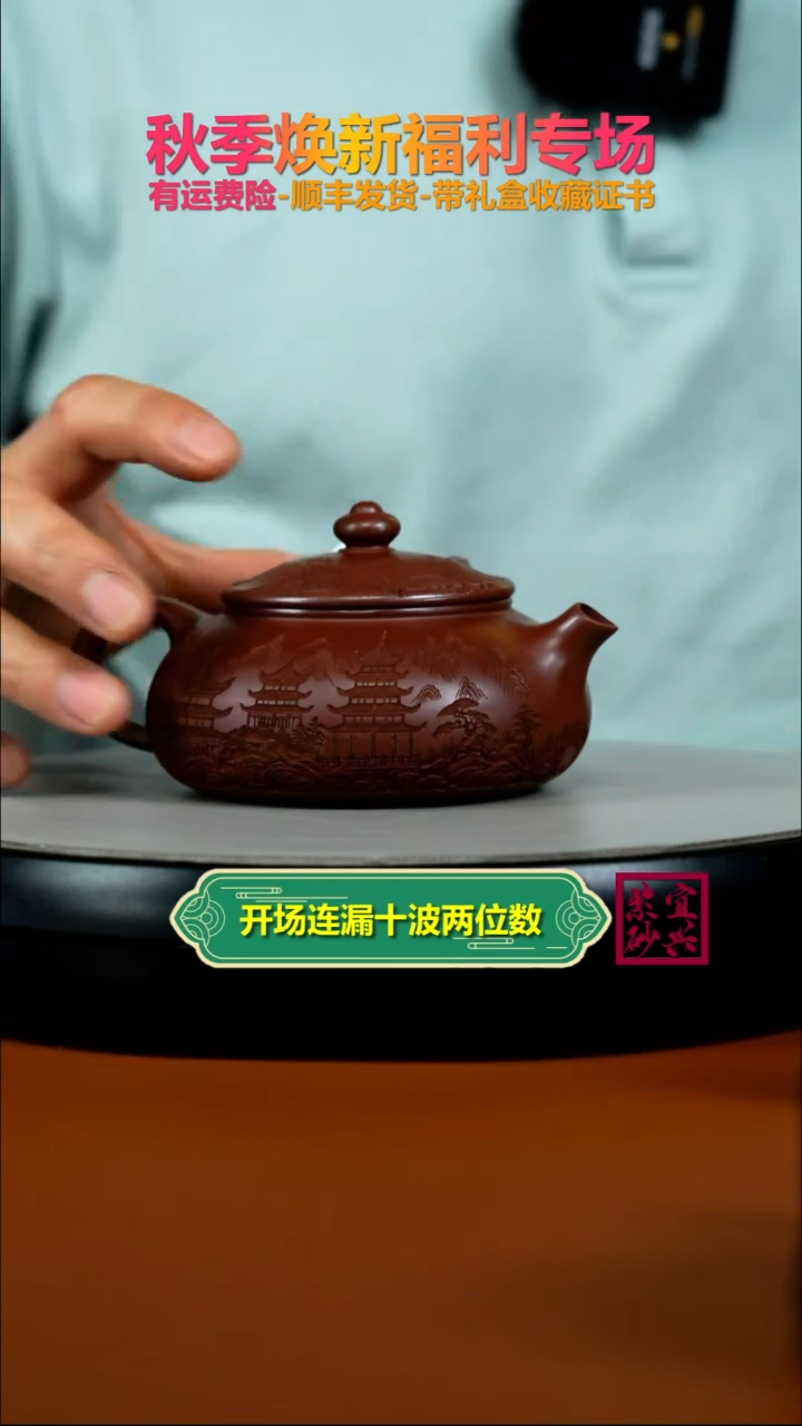 茶壶紫砂李传荣龙血砂烟雨入江南寒江240CC