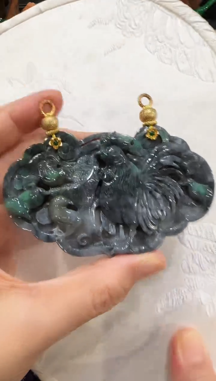 颈饰未镶嵌翡翠国风裸牌