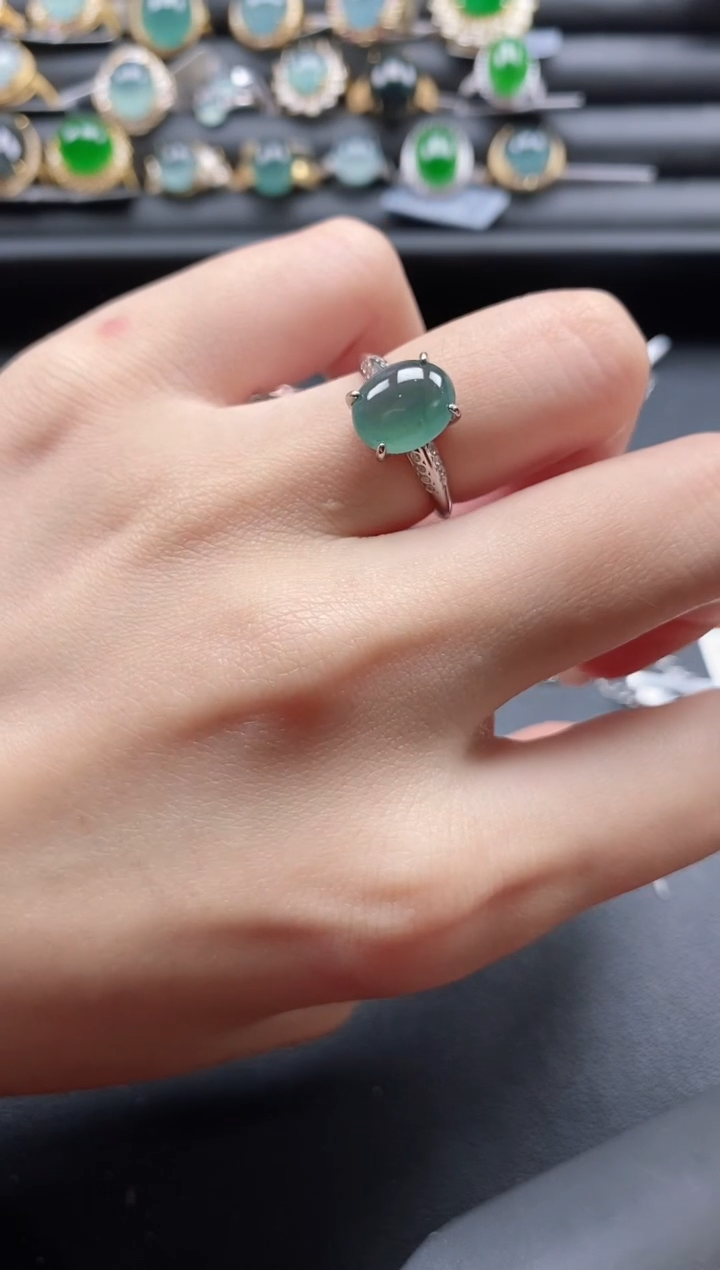 【闪购商品】翡翠戒指银S925镶嵌1111