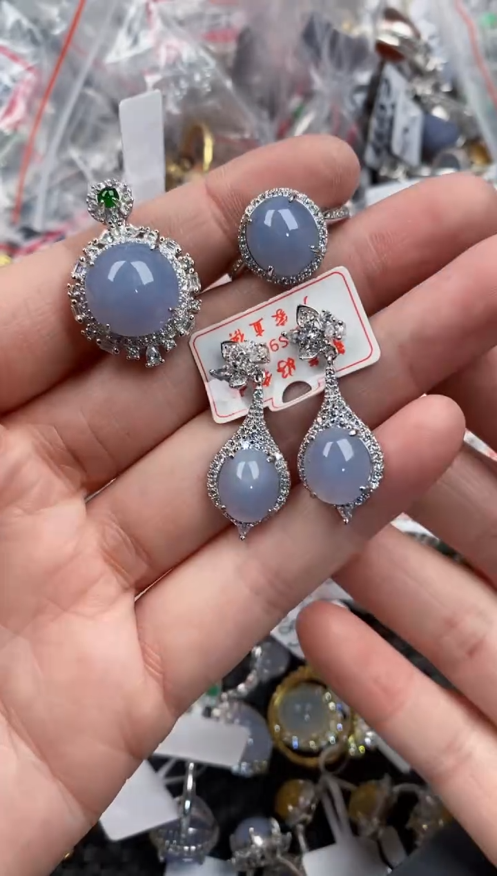 银S925镶嵌戒指翡翠555              6