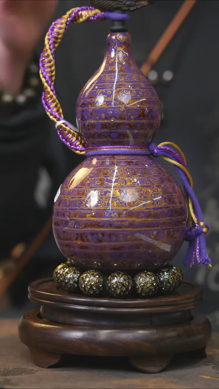 【闪购商品】YD233漆艺酒葫芦不包手串及旋转底座