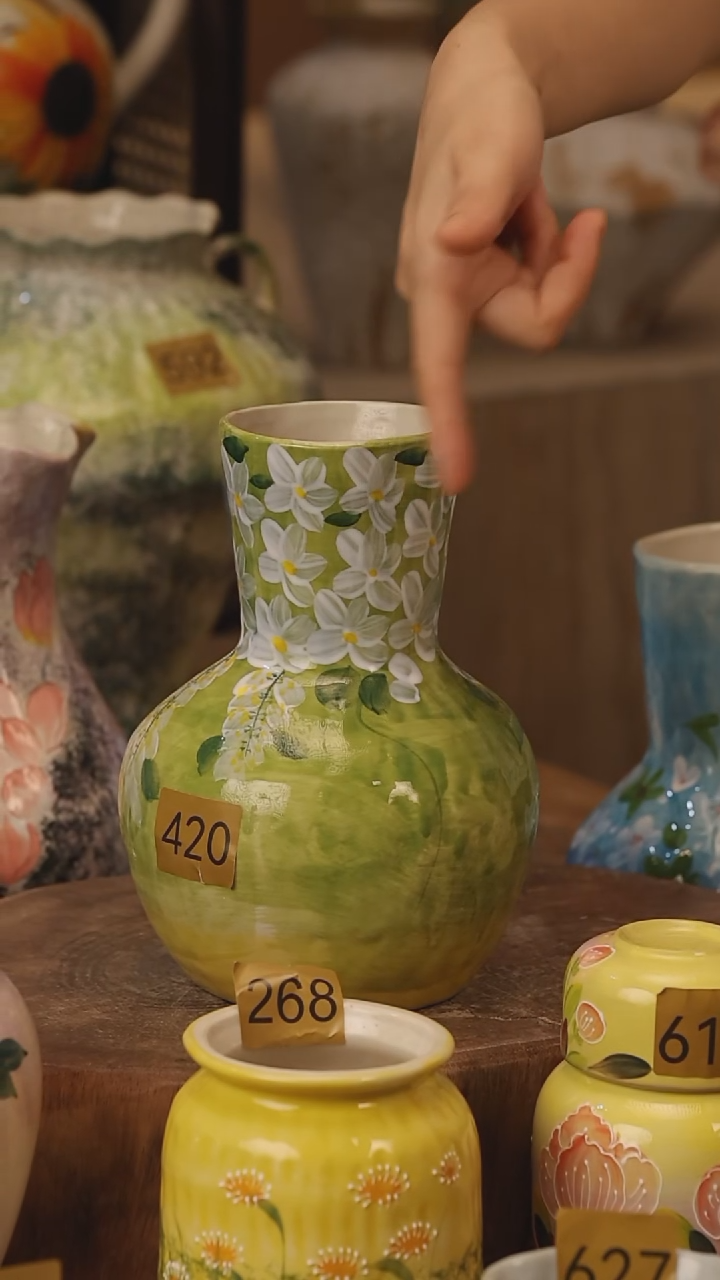 陶瓷420景德镇设计师手作花器摆件侘寂风