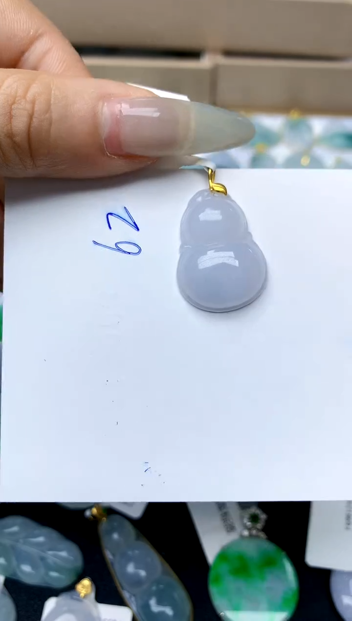 【闪购商品】翡翠颈饰18K金镶嵌62天然A货翡翠