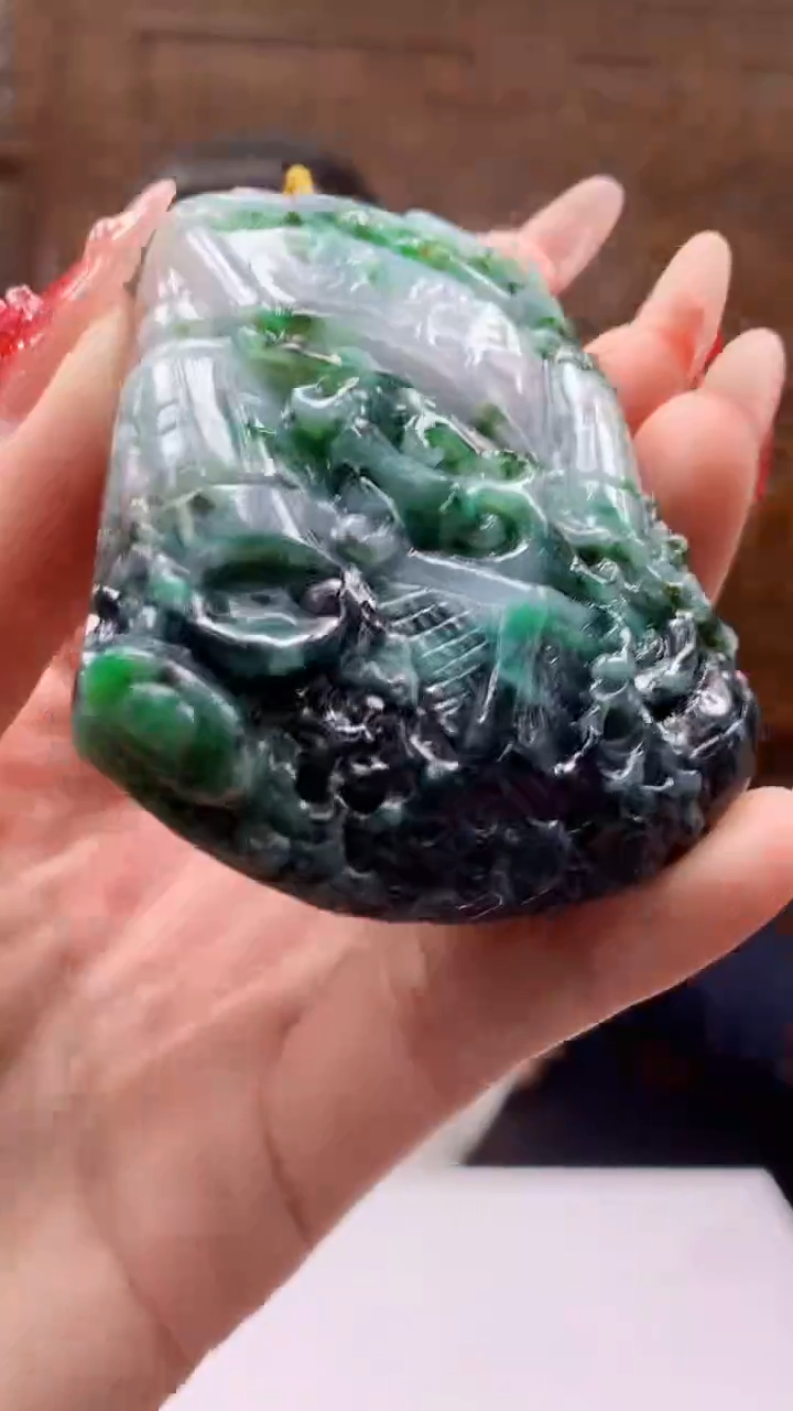 【闪购商品】定制翡翠未镶嵌1072y-毛货挂件63