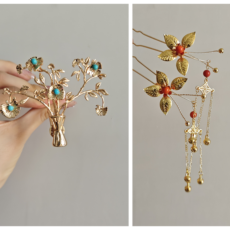 风雪初晴金枝蝴蝶发钗发簪手工气质轻奢百搭复古古风简约