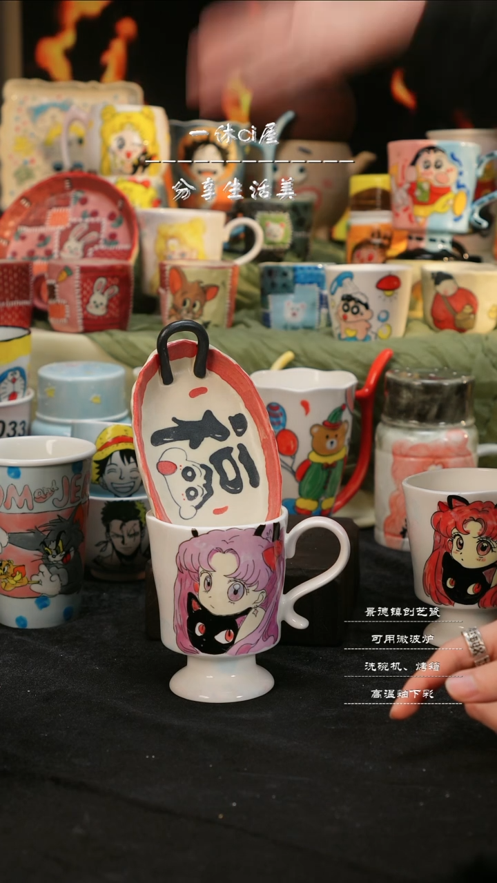 【闪购商品】摆件亲工手绘陶瓷-微瑕