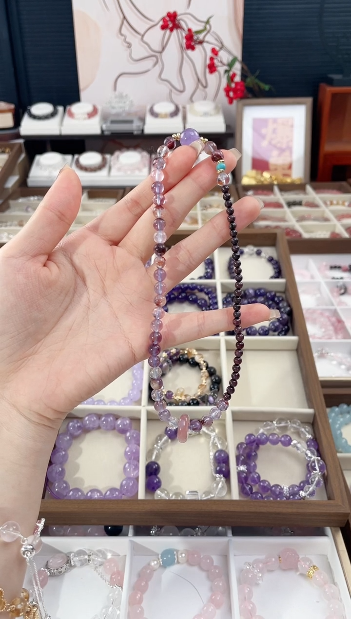 【闪购商品】水晶手链未镶嵌天然水晶单圈双圈素圈设计款气质