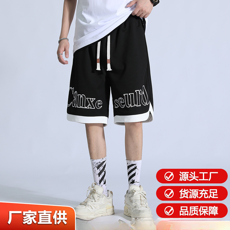 夏季休闲短裤男孩大童宽松弹力美式潮牌青少年帅气运动裤五分裤