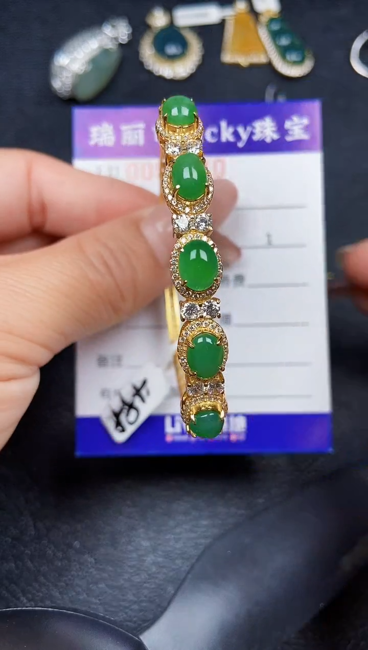 翡翠银S925镶嵌颈饰5740