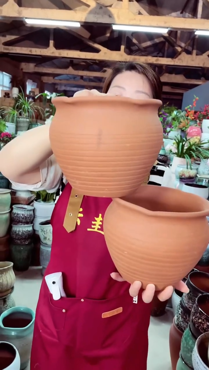 紫砂花盆高18口20
