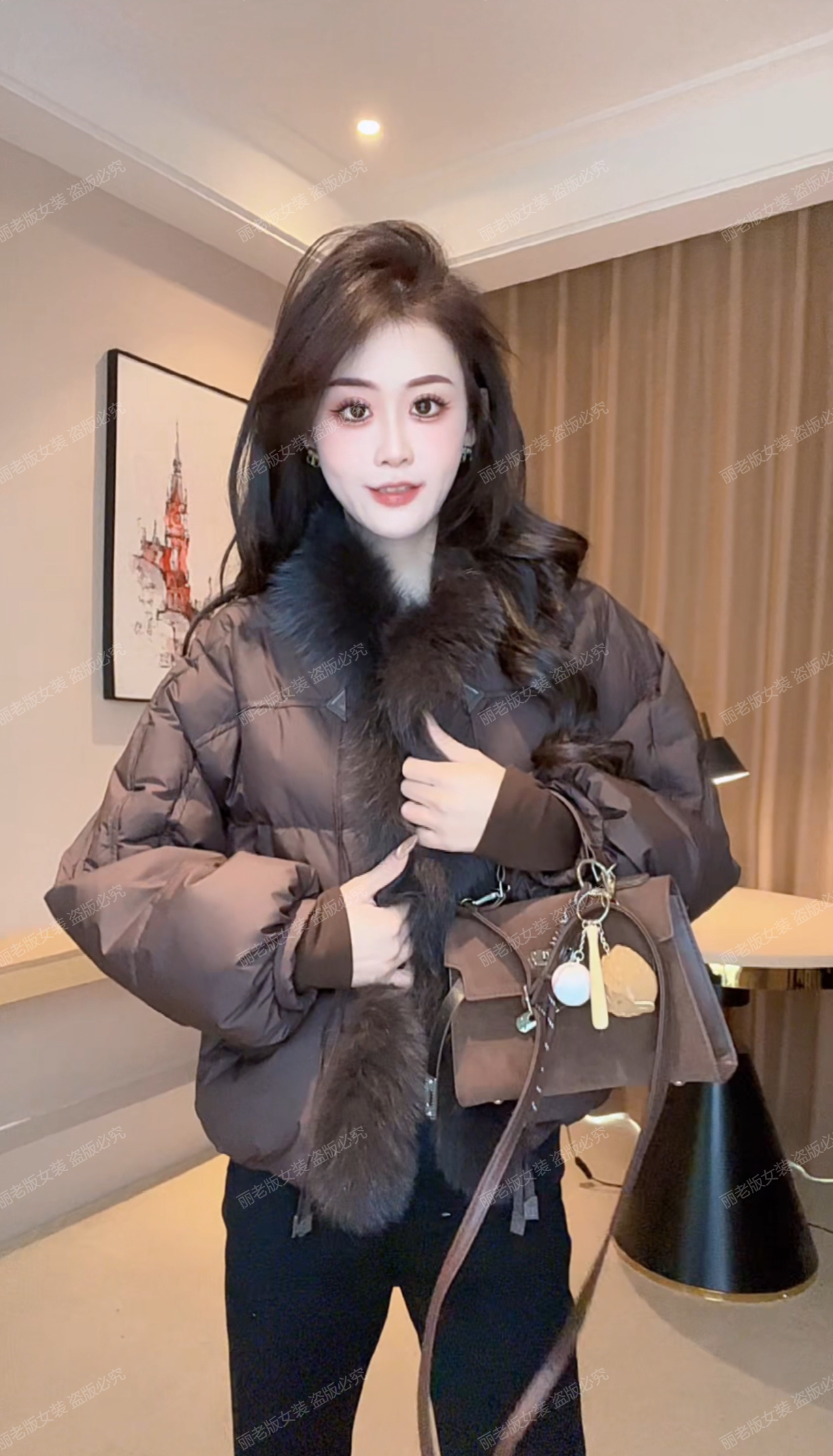 Qi【深冬恋曲】冬季狐狸毛毛领新款洋气白鹅绒新款显瘦羽绒服