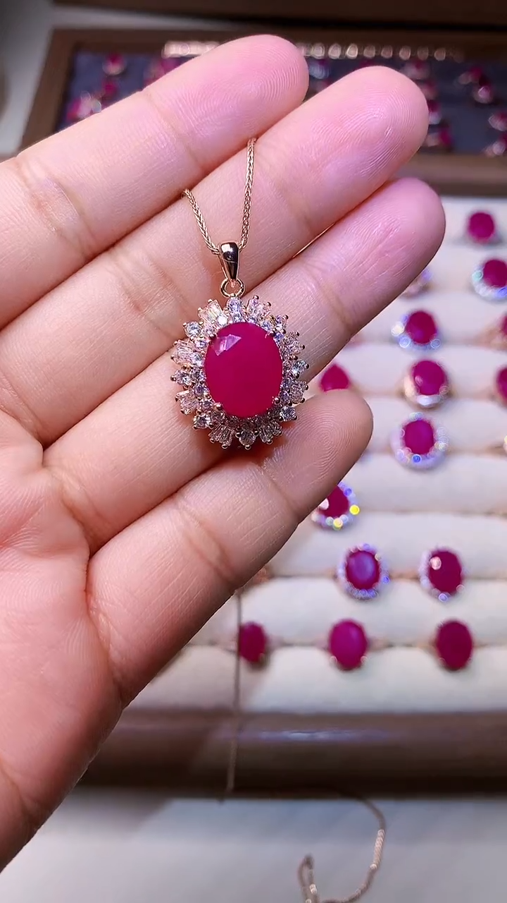 【闪购商品】红宝石颈饰银S925镶嵌000