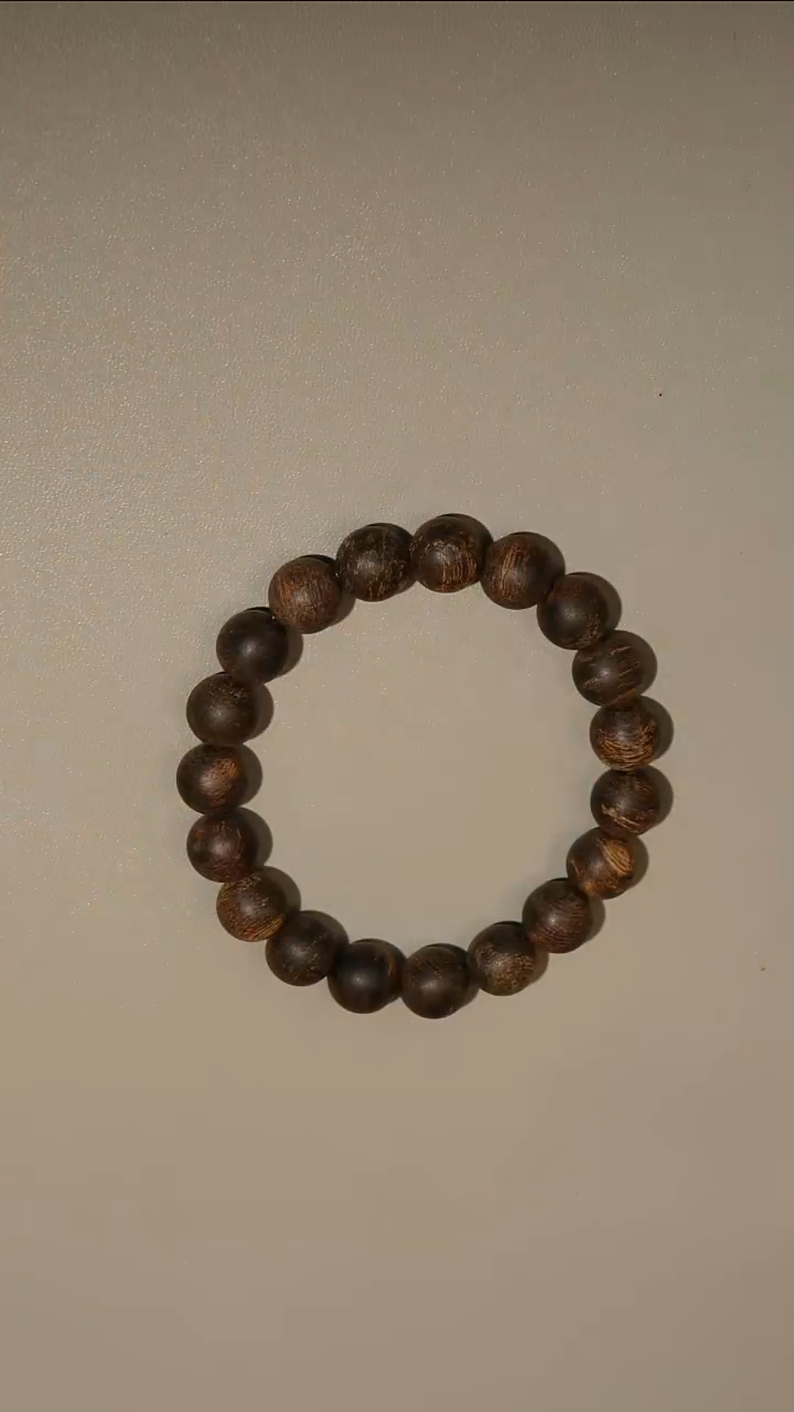 沉香手串文莱软丝黑棋沉水1.0单圈手串12克+