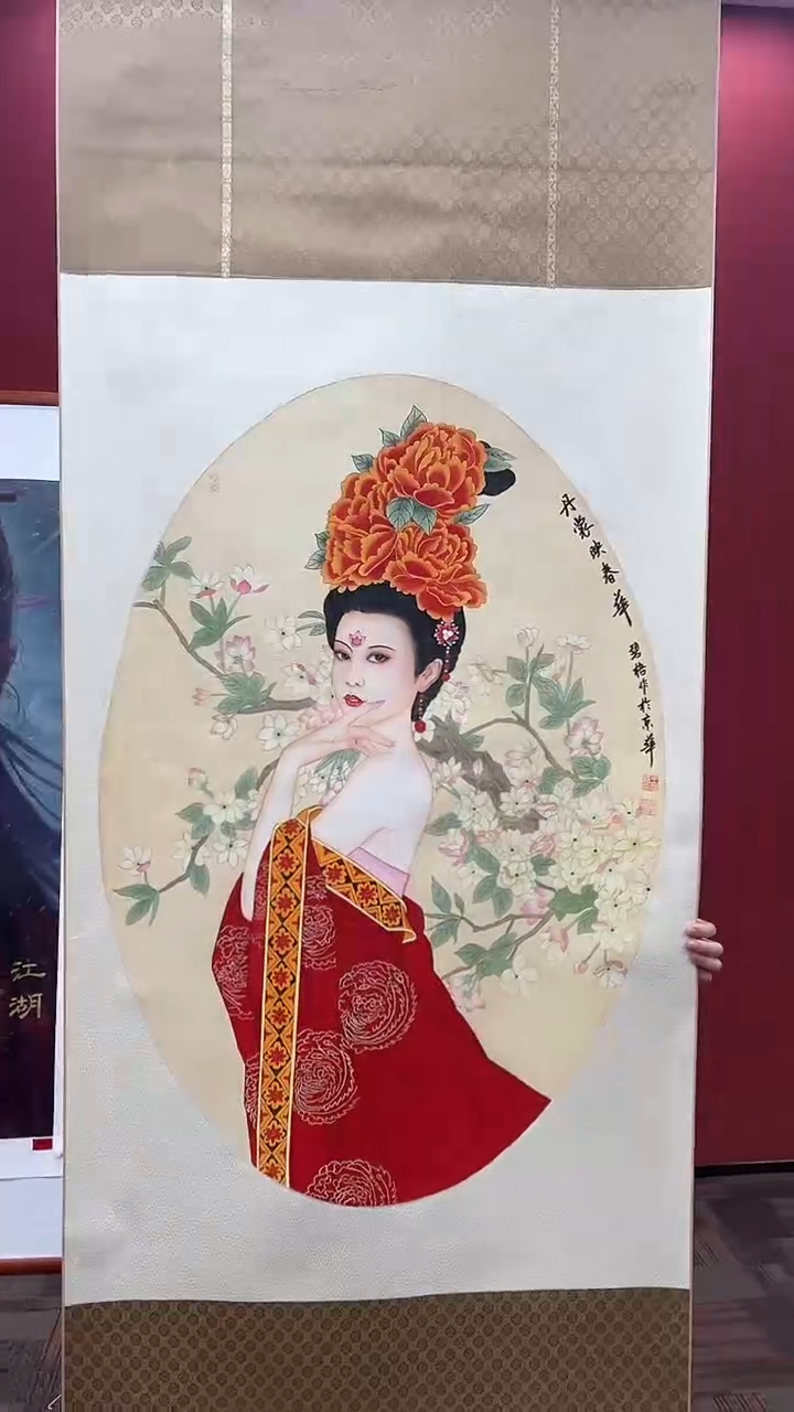 国画王碧梧绘画8pc绢本人物卷轴