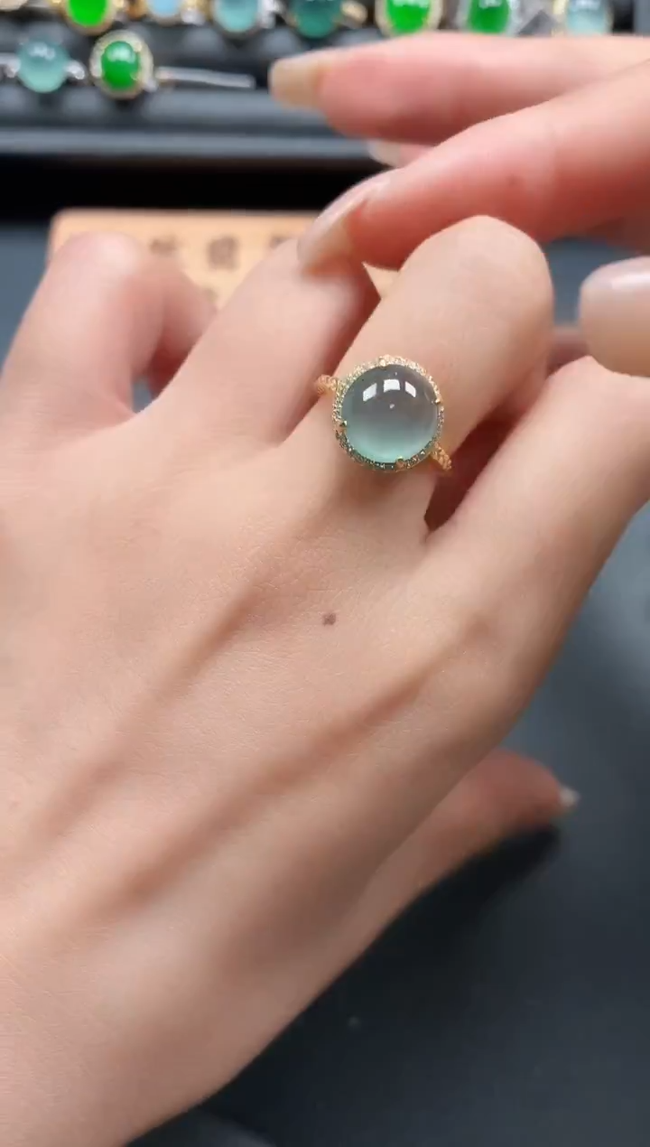 银S925镶嵌戒指翡翠1111