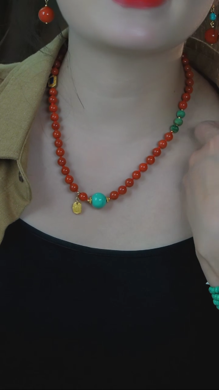 【闪购商品】绿松石项链银S925镶嵌发货一件