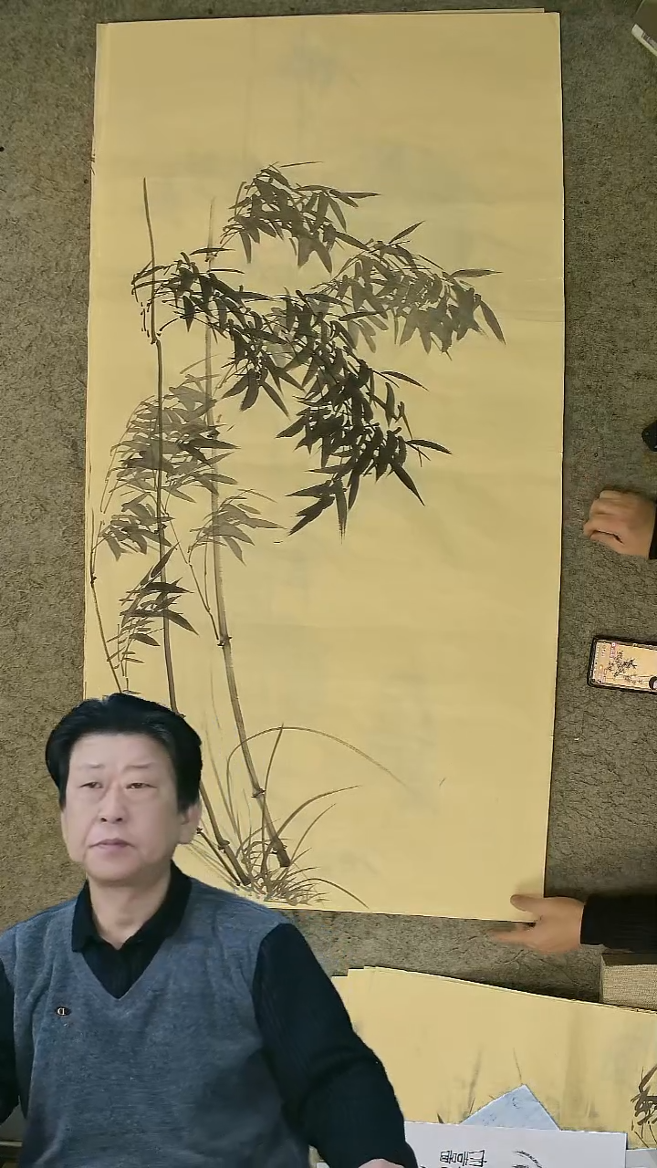 国画四尺整张  墨竹  69*138cm