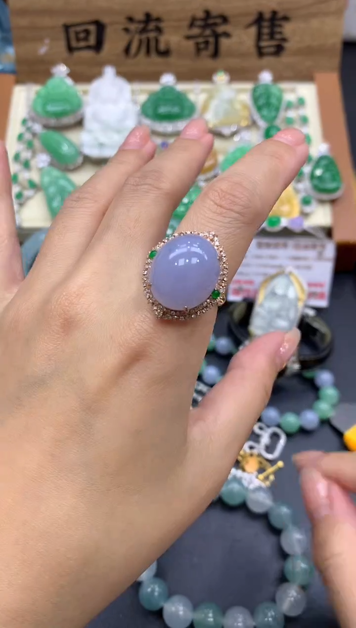 【闪购商品】翡翠戒指18K金镶嵌423-中国好珍宝