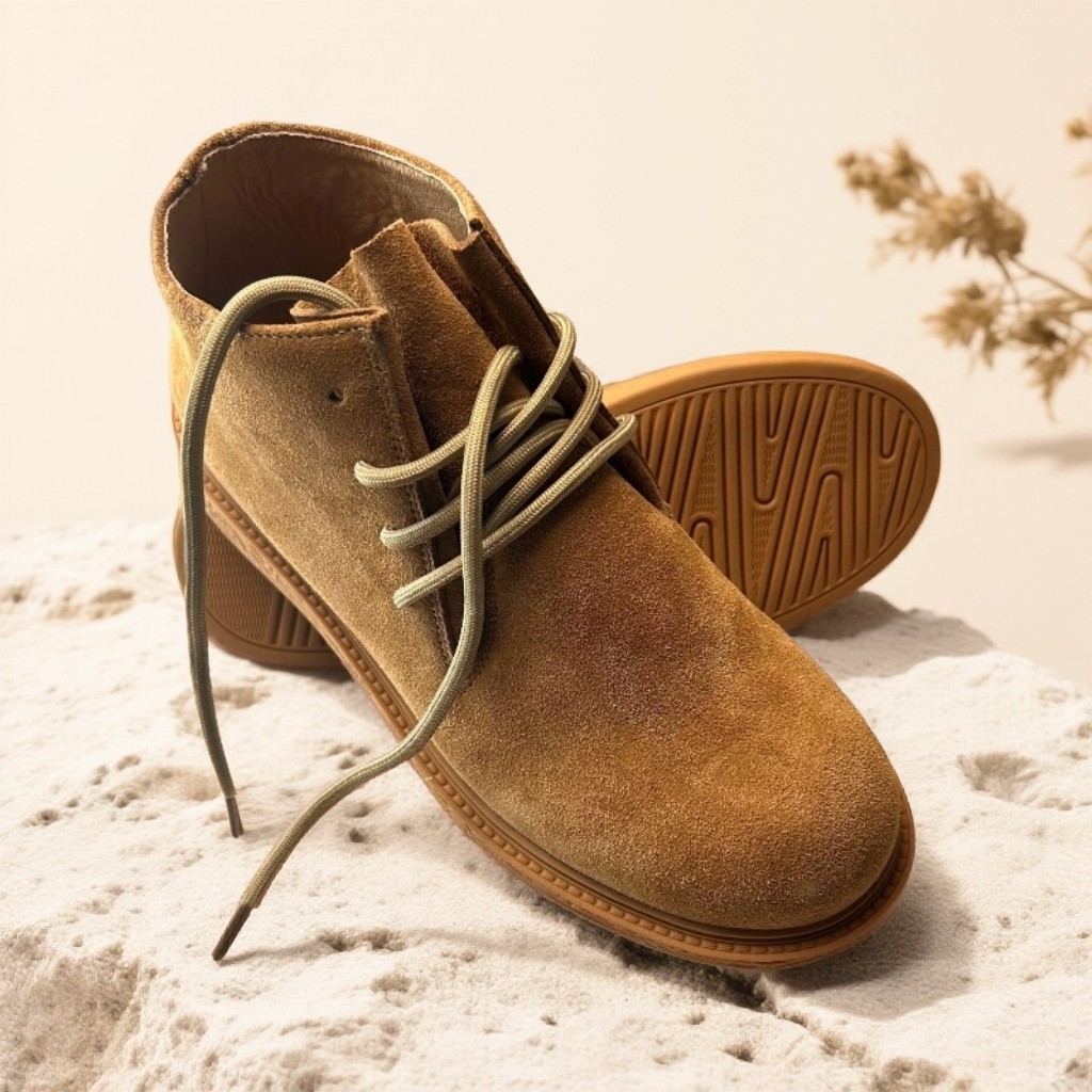 进口防水反绒牛皮沙漠靴男户外工装复古马丁靴百搭源头休闲机车鞋