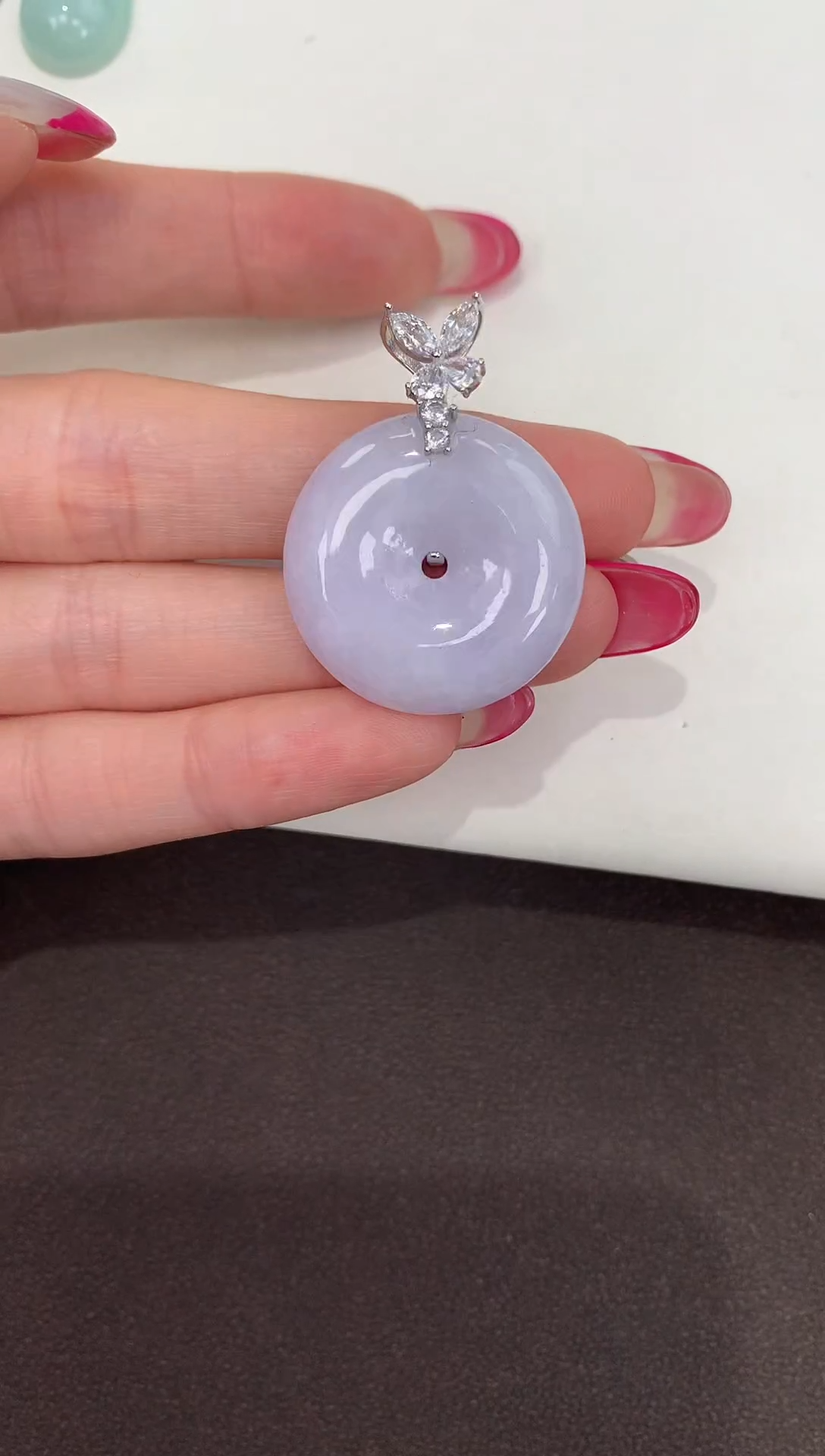 颈饰银S925镶嵌翡翠缅甸A货翡翠