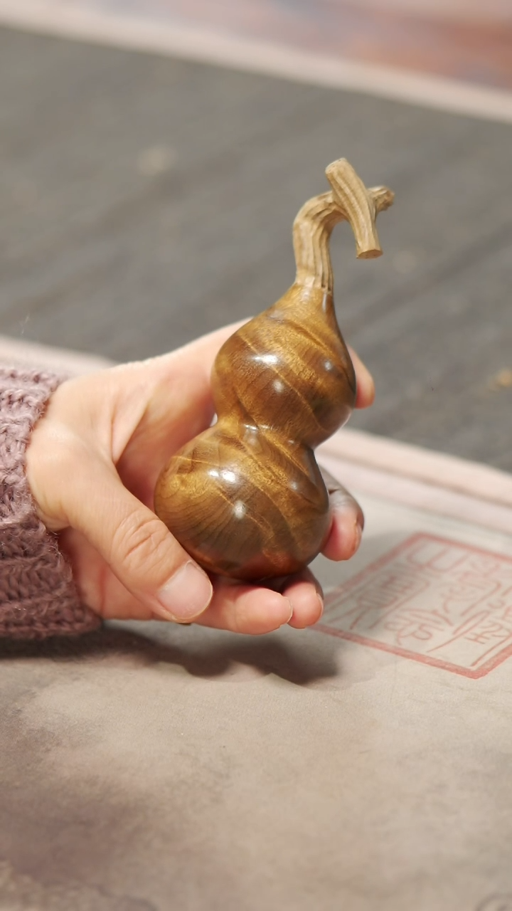 【闪购商品】金丝楠木雕371手工葫芦把玩摆件