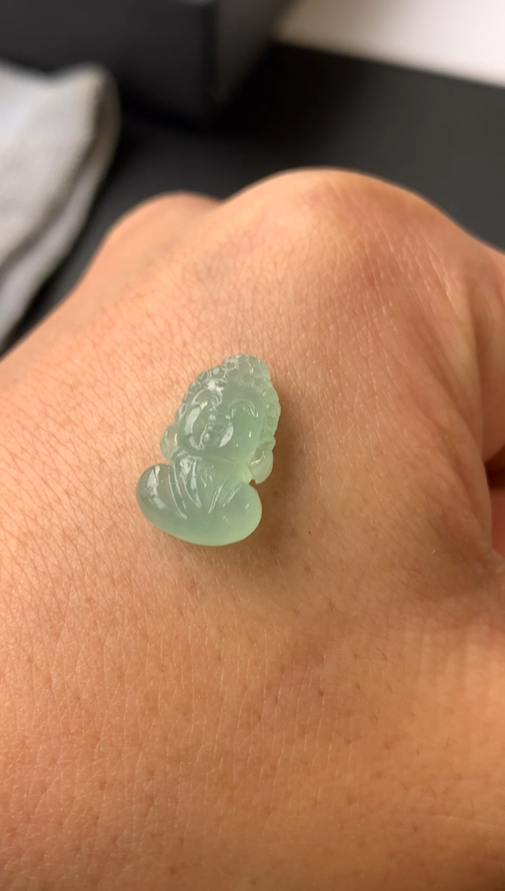 【闪购商品】定制翡翠未镶嵌宝宝佛350+35