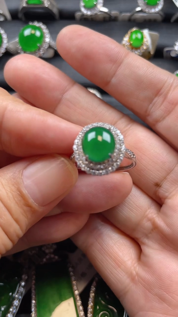 【闪购商品】翡翠戒指银S925镶嵌翡翠