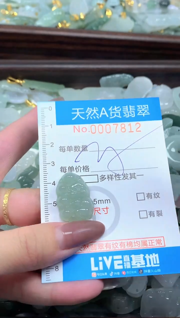 颈饰未镶嵌翡翠净货挂件-7812