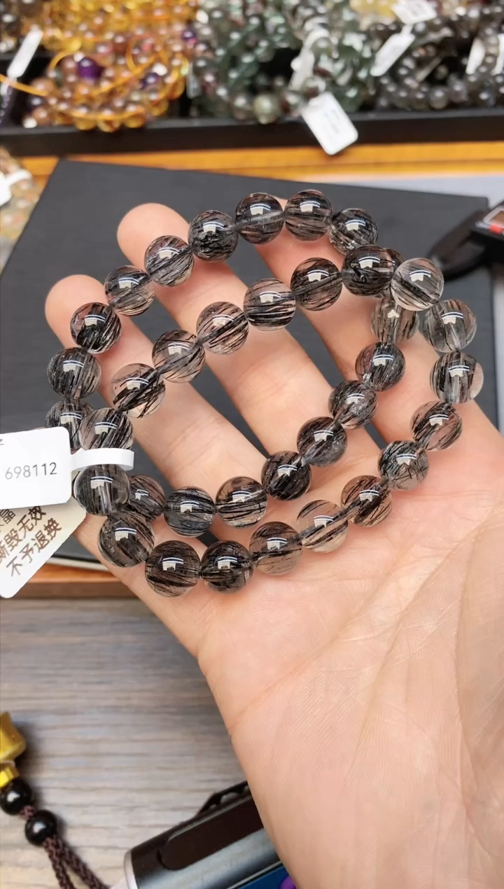 【闪购商品】水晶手链未镶嵌90 黑发10mm+ 多样性发其一