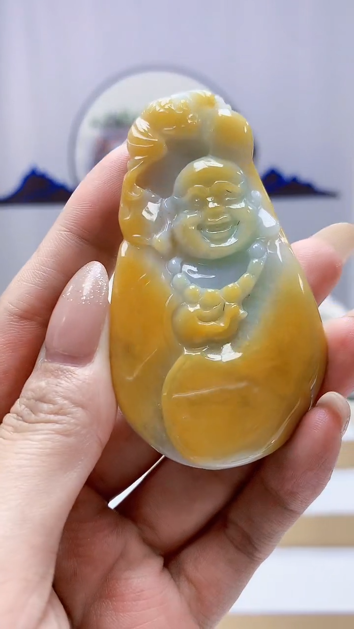 未镶嵌定制翡翠5160MM-毛货挂件73