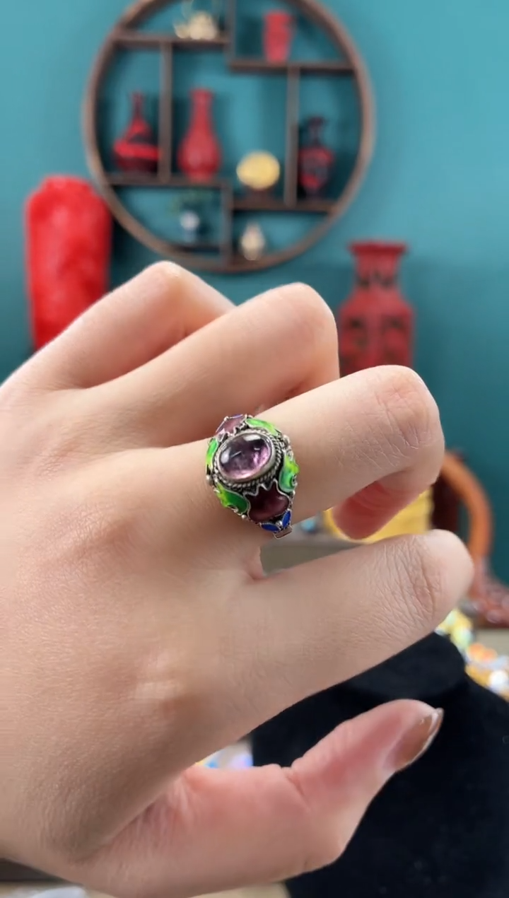 非遗手工花丝镶嵌戒指